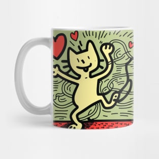 Funny Keith Haring, cat lover Mug